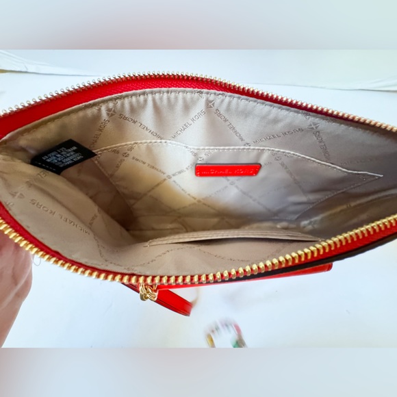 Michael Kors Jet Set Item Large 2 in 1 Card Case Wristlet Wallet MK Dark Sangria - Picture 13 of 15